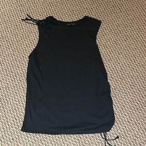 NEW Zara Black cut off tank top with lace up side and shoulder